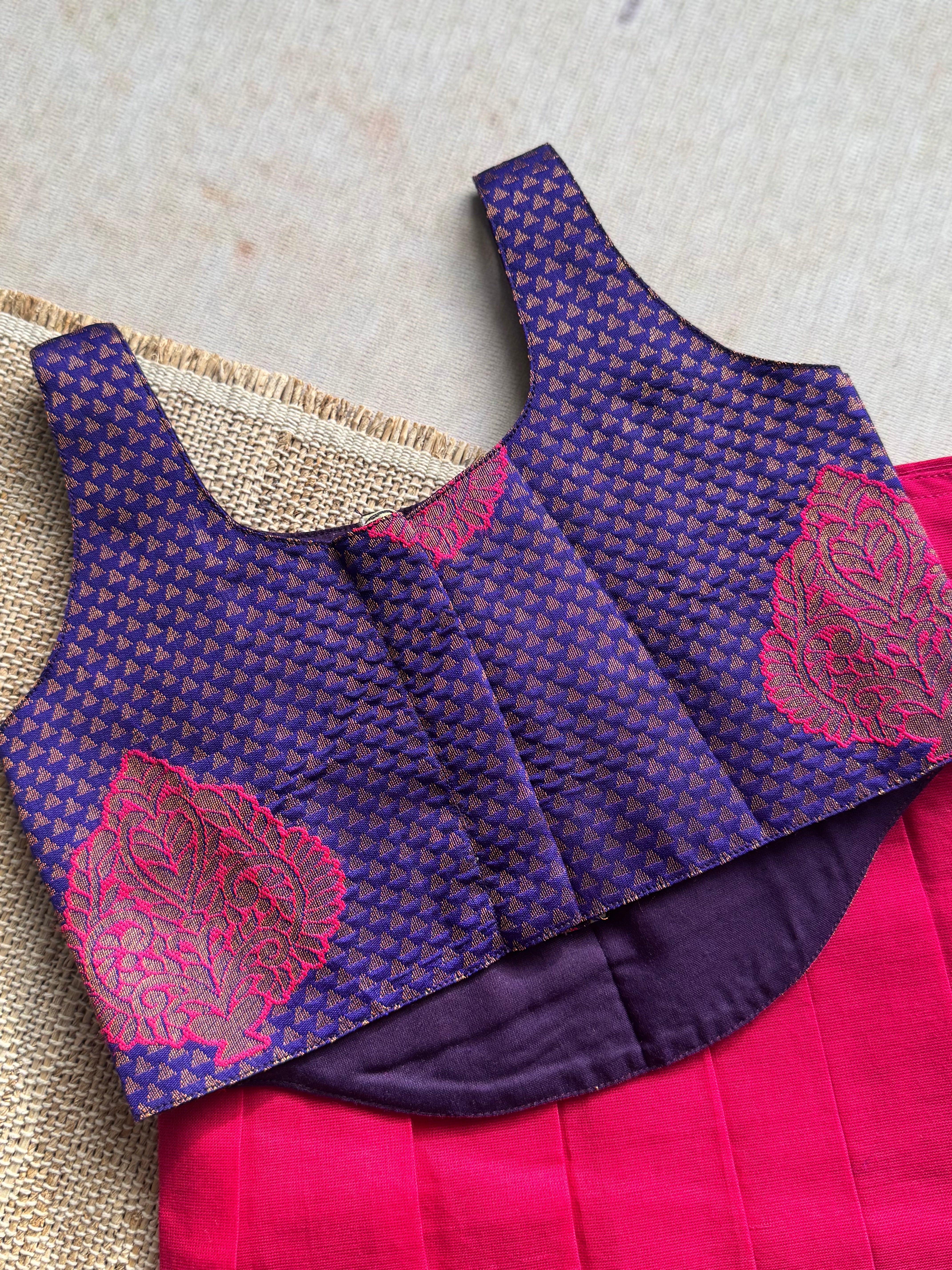 Chettinad Cotton Corset Style Top With Skirt -Express - Image 3