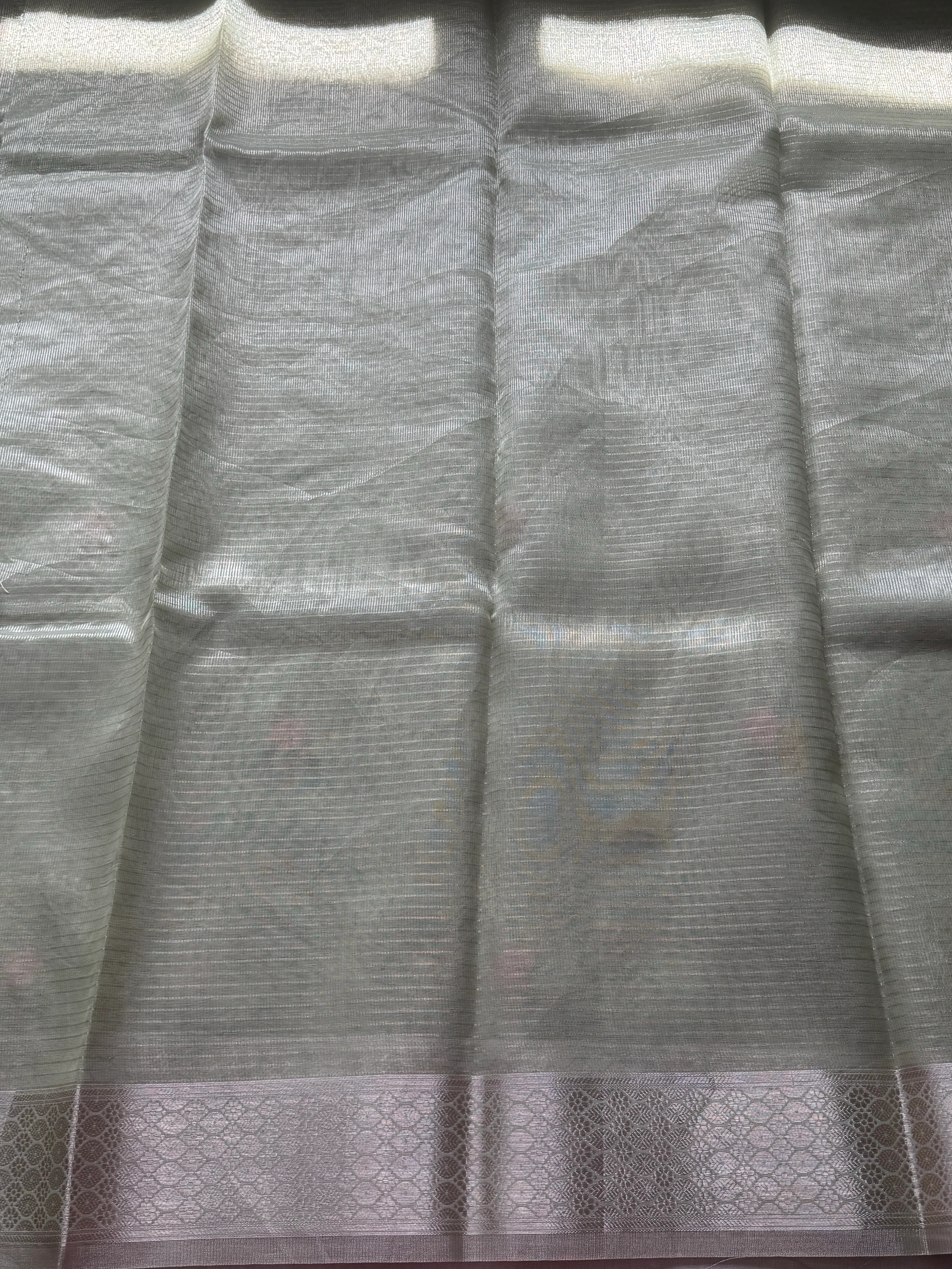 Ciranya Linen - Embroidered Kora Saree - Image 5
