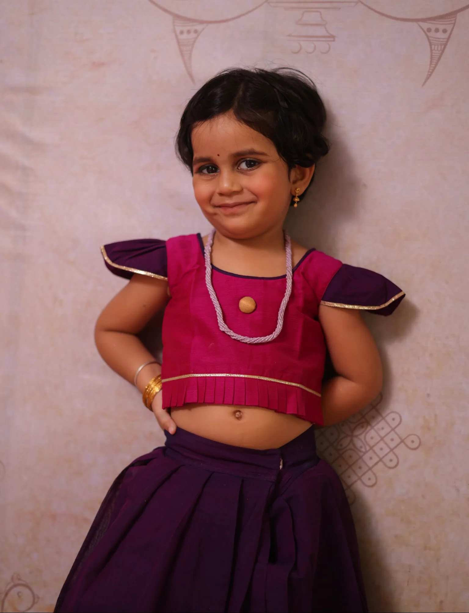 Chettinad cotton Crop top and skirt - Festive Collection Express - Image 4