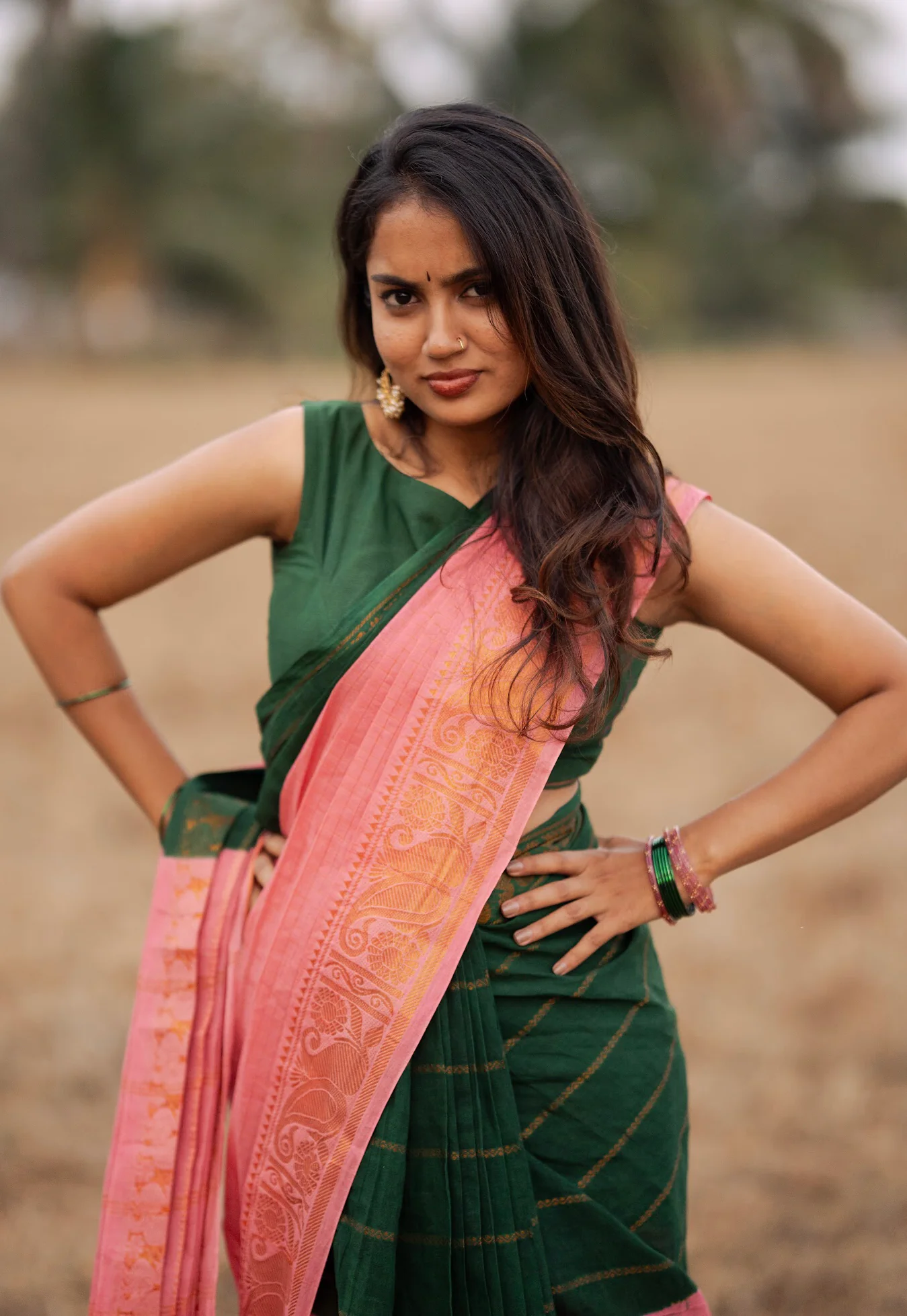 Anandita - kadhambari – Handcrafted Madurai Sungudi Saree in Soft Cotton - Image 2