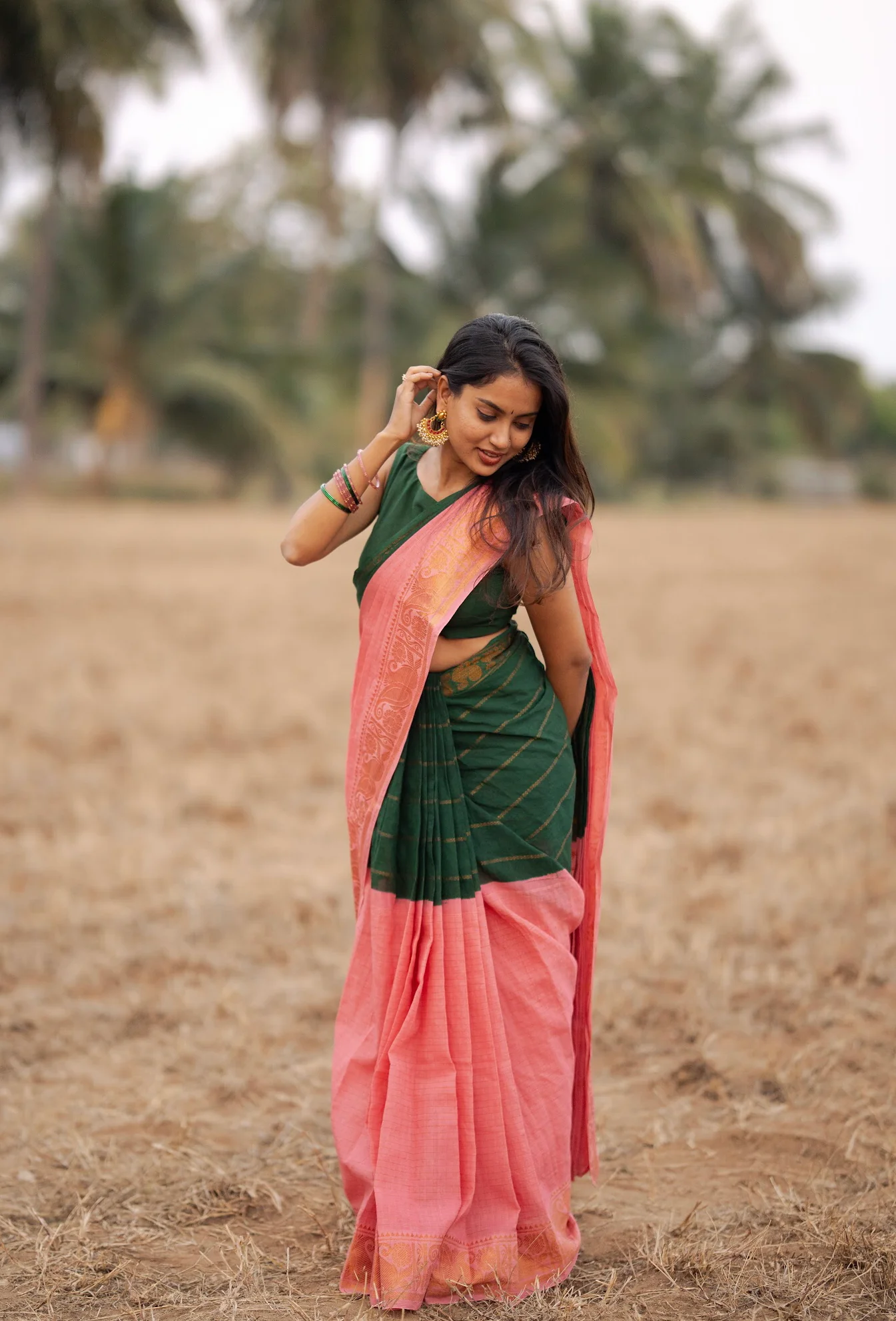 Anandita - kadhambari – Handcrafted Madurai Sungudi Saree in Soft Cotton - Image 5
