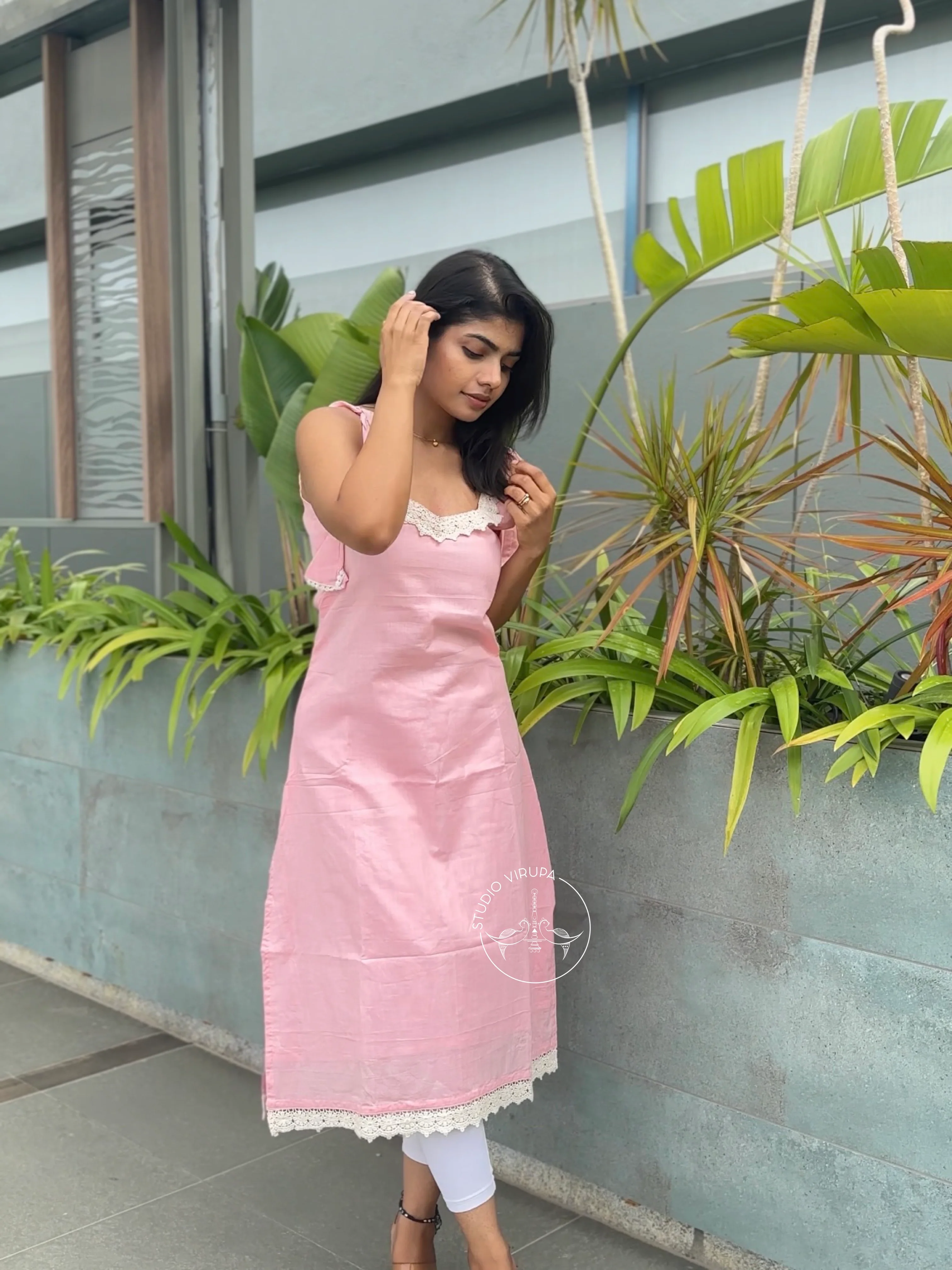 Gulabi pink - strappy Kurta - Image 2