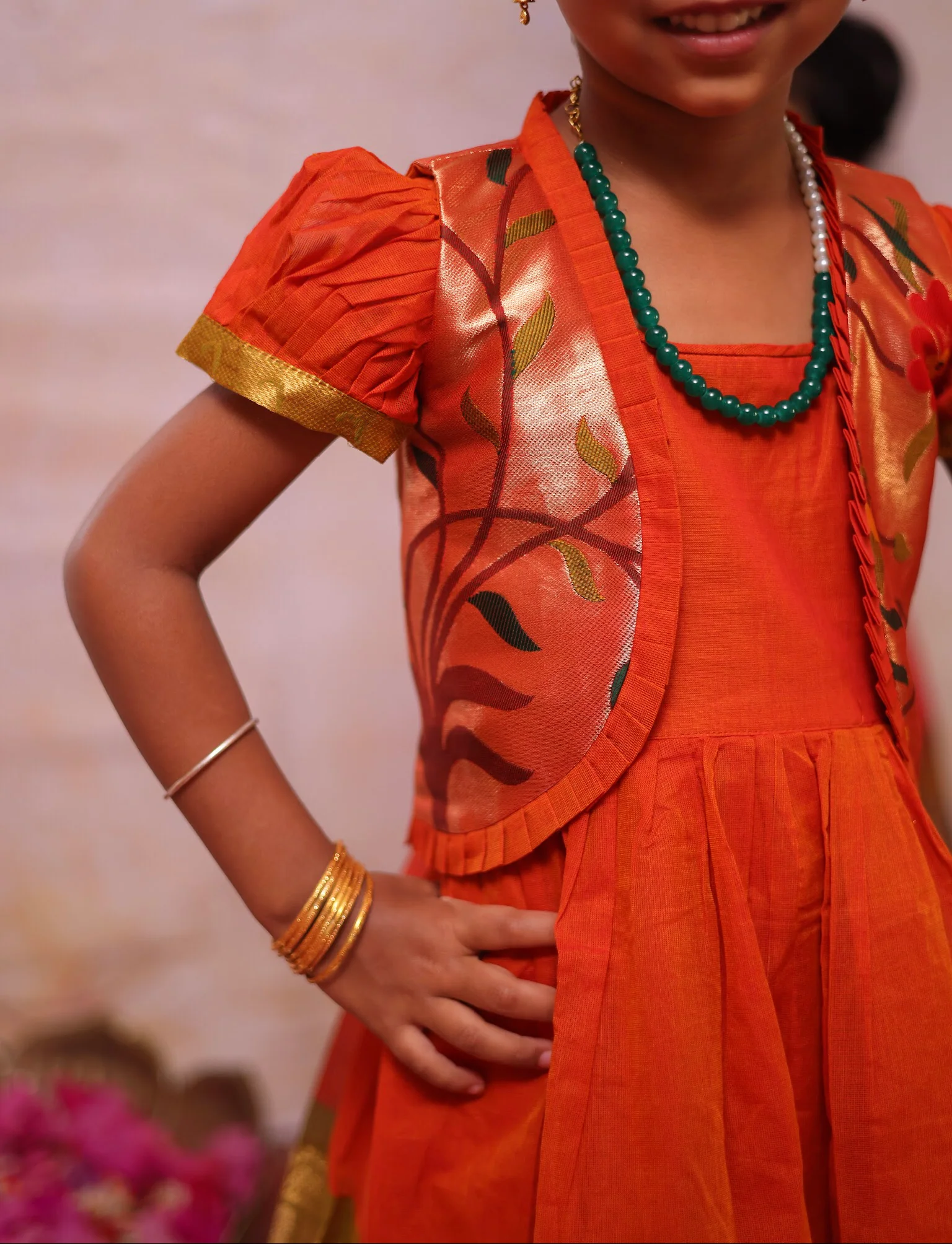 Kids Overcoat Frock (Orange) - Festive Collection Express - Image 4