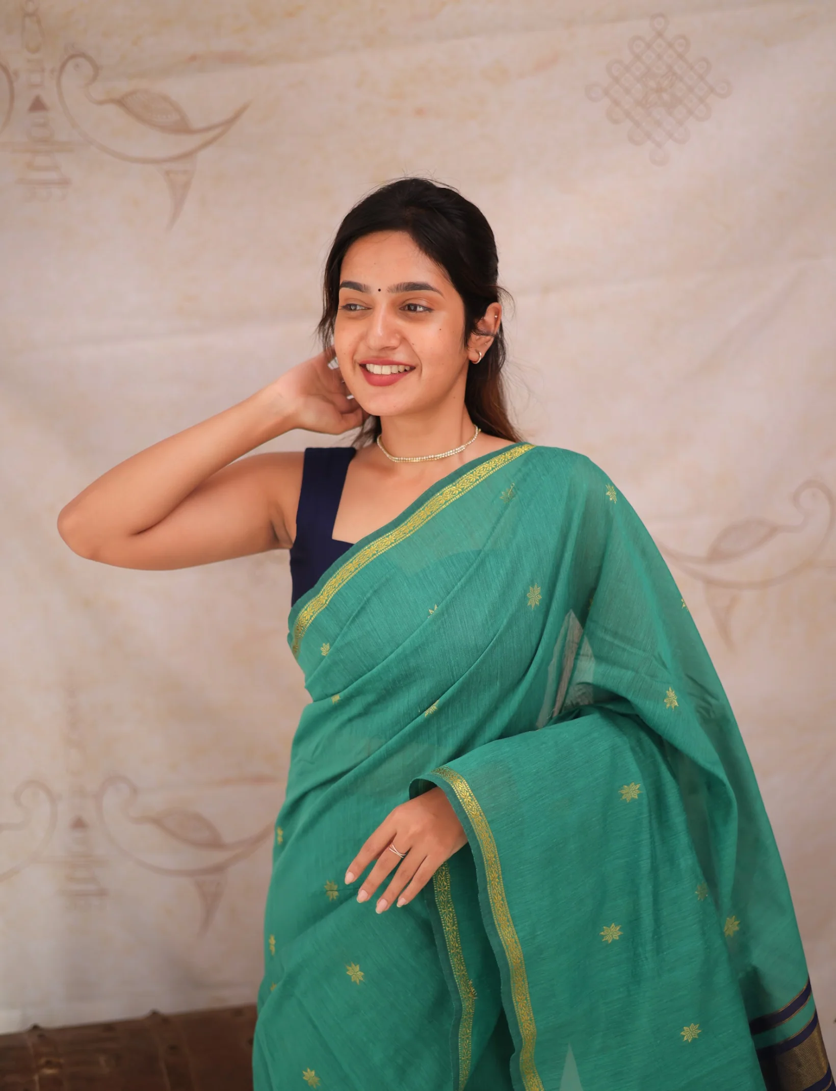 Maheshwari Silk Cotton Saree - Image 4