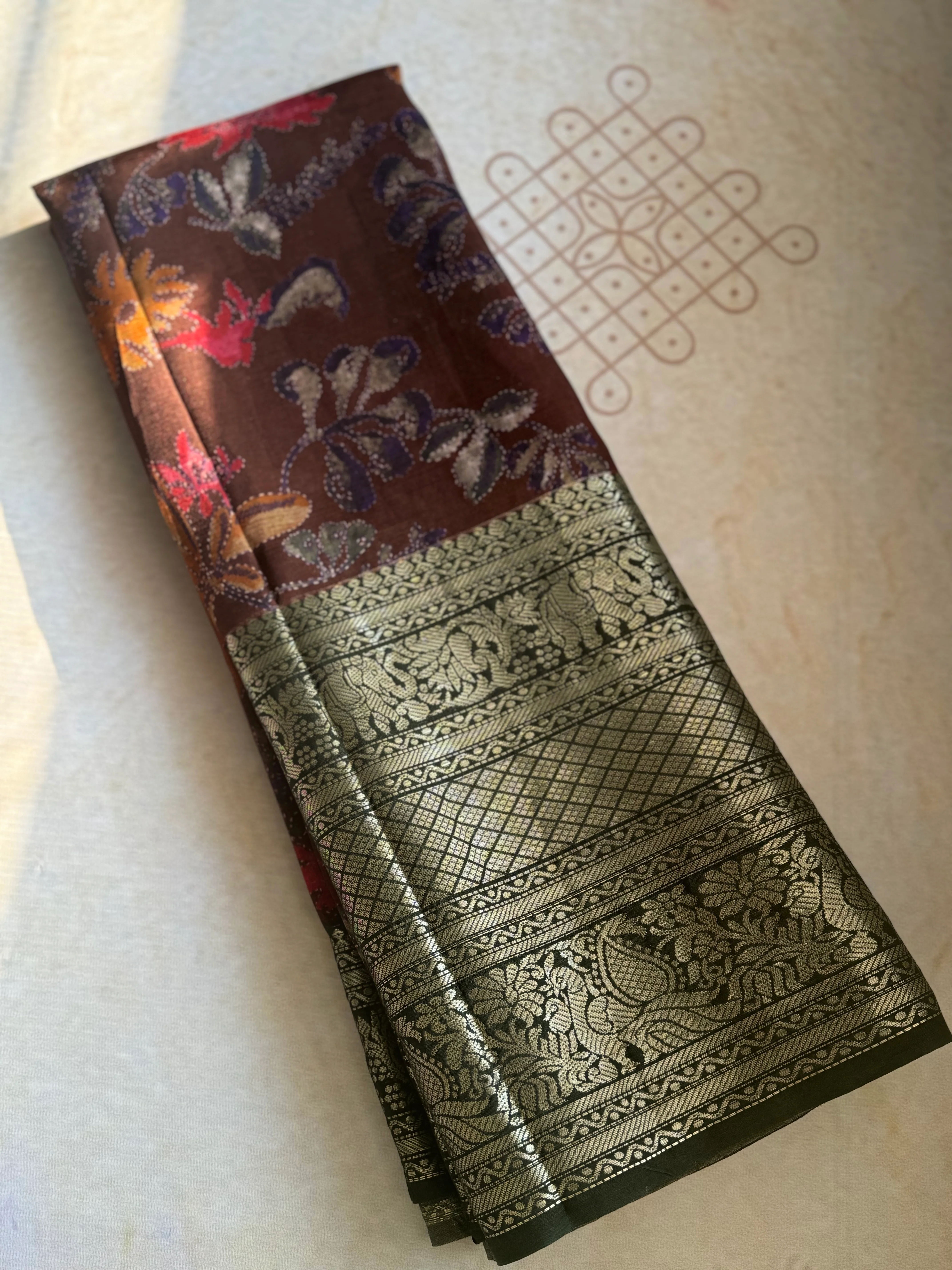 Mangalgiri Stitch Printed Saree - Image 2