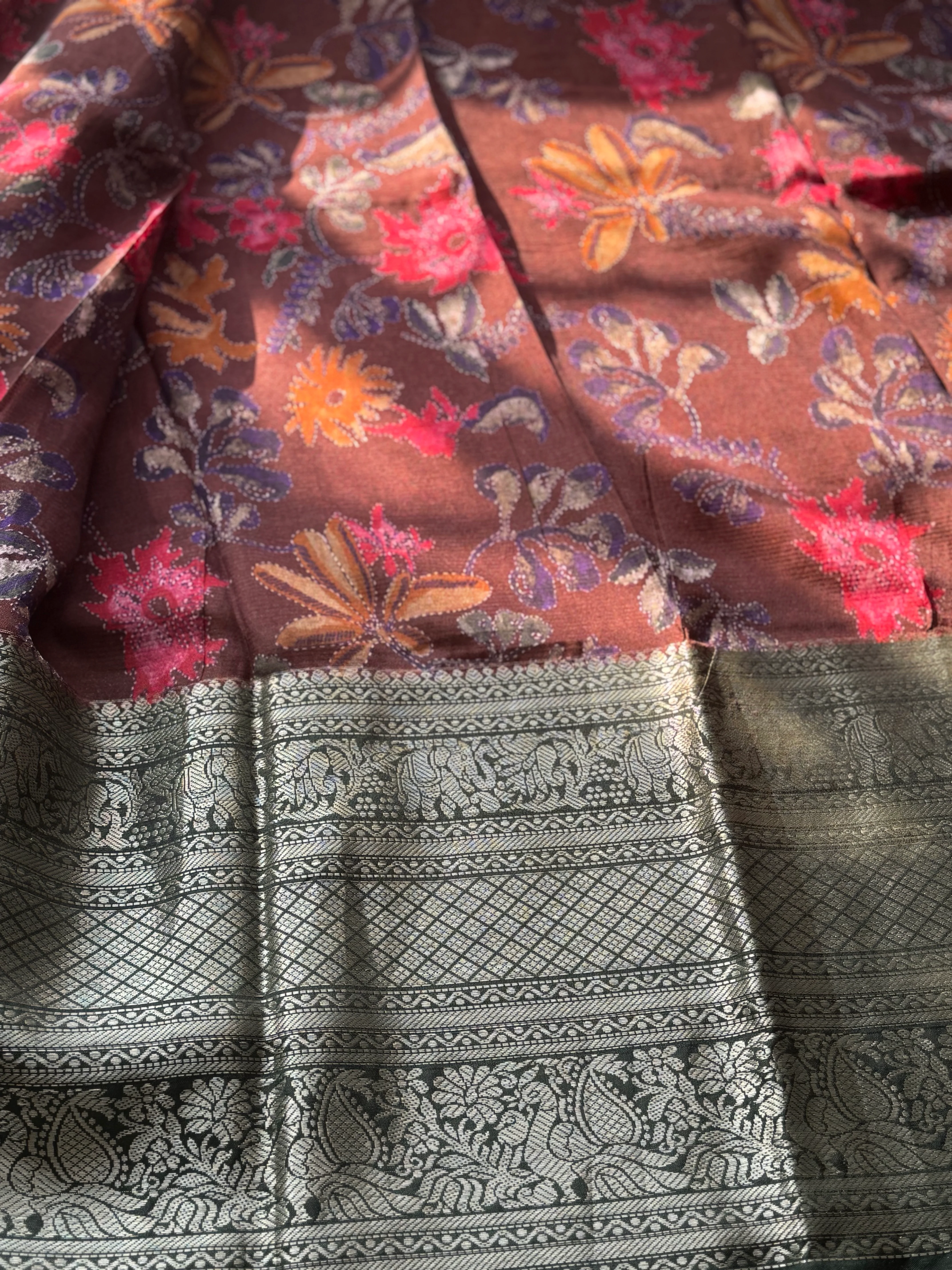 Mangalgiri Stitch Printed Saree - Image 3