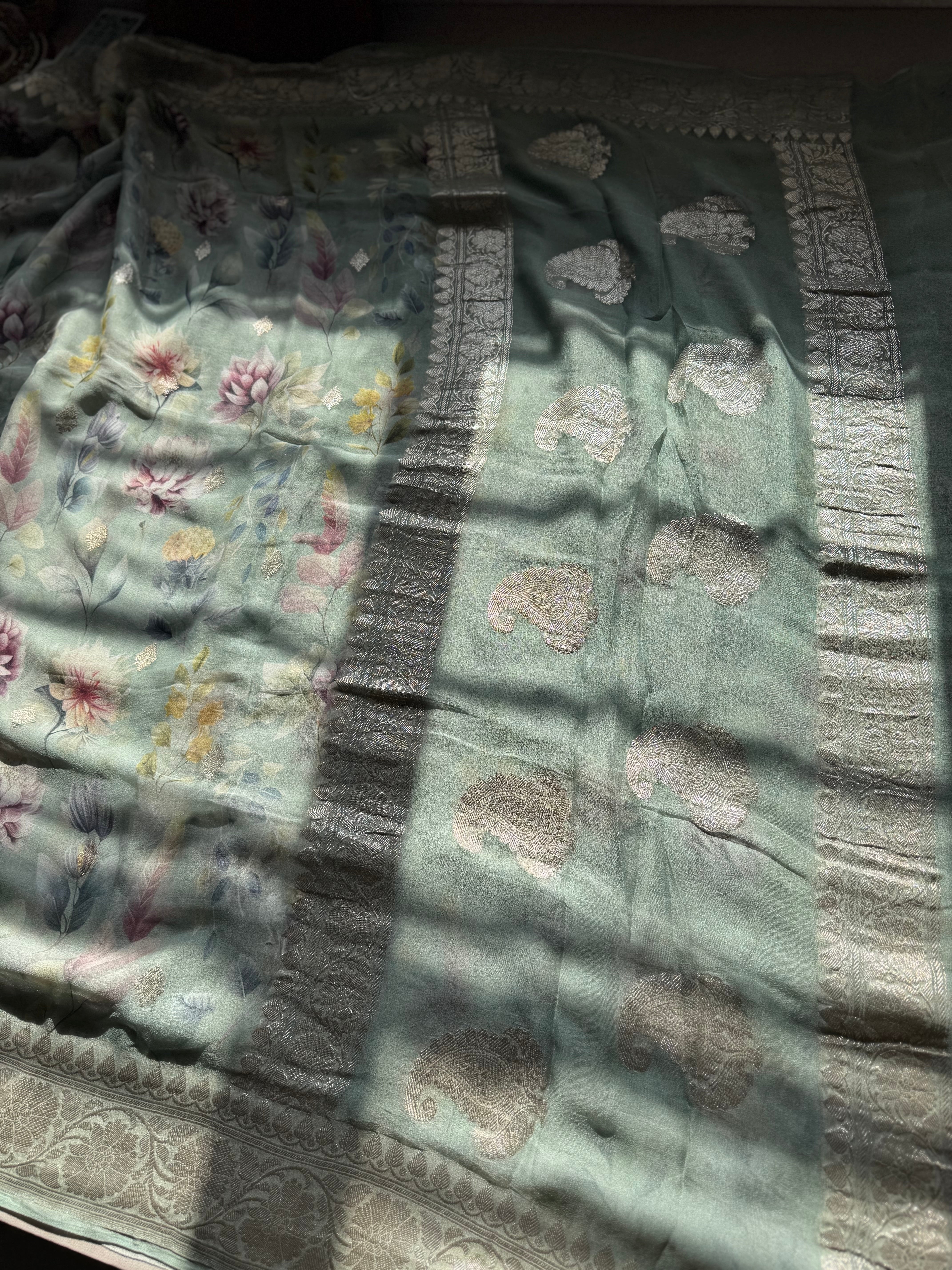 Pure Floral Khaddi Georgette - Image 3