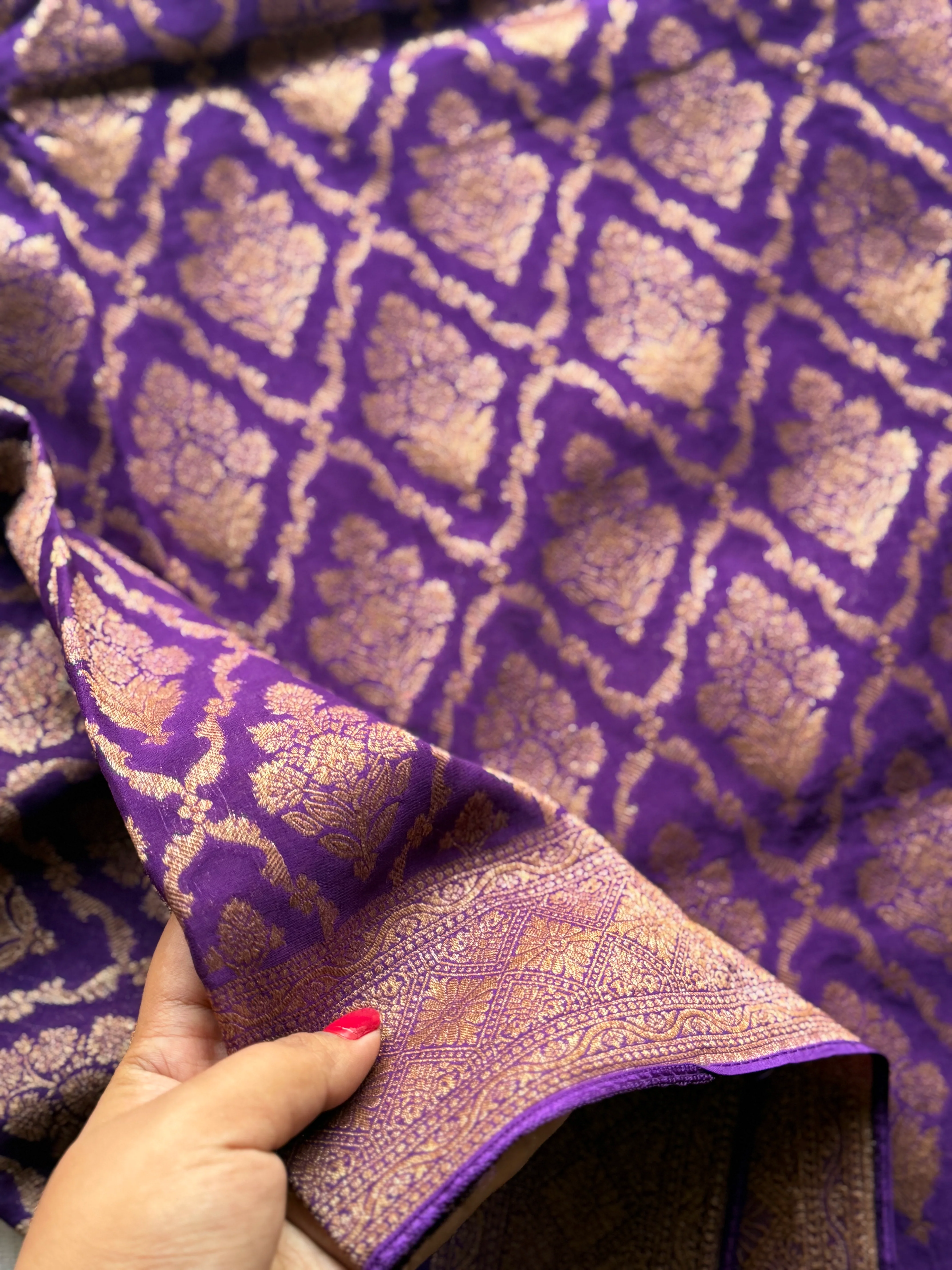 Pure Georgette Banarasi Saree - Image 2