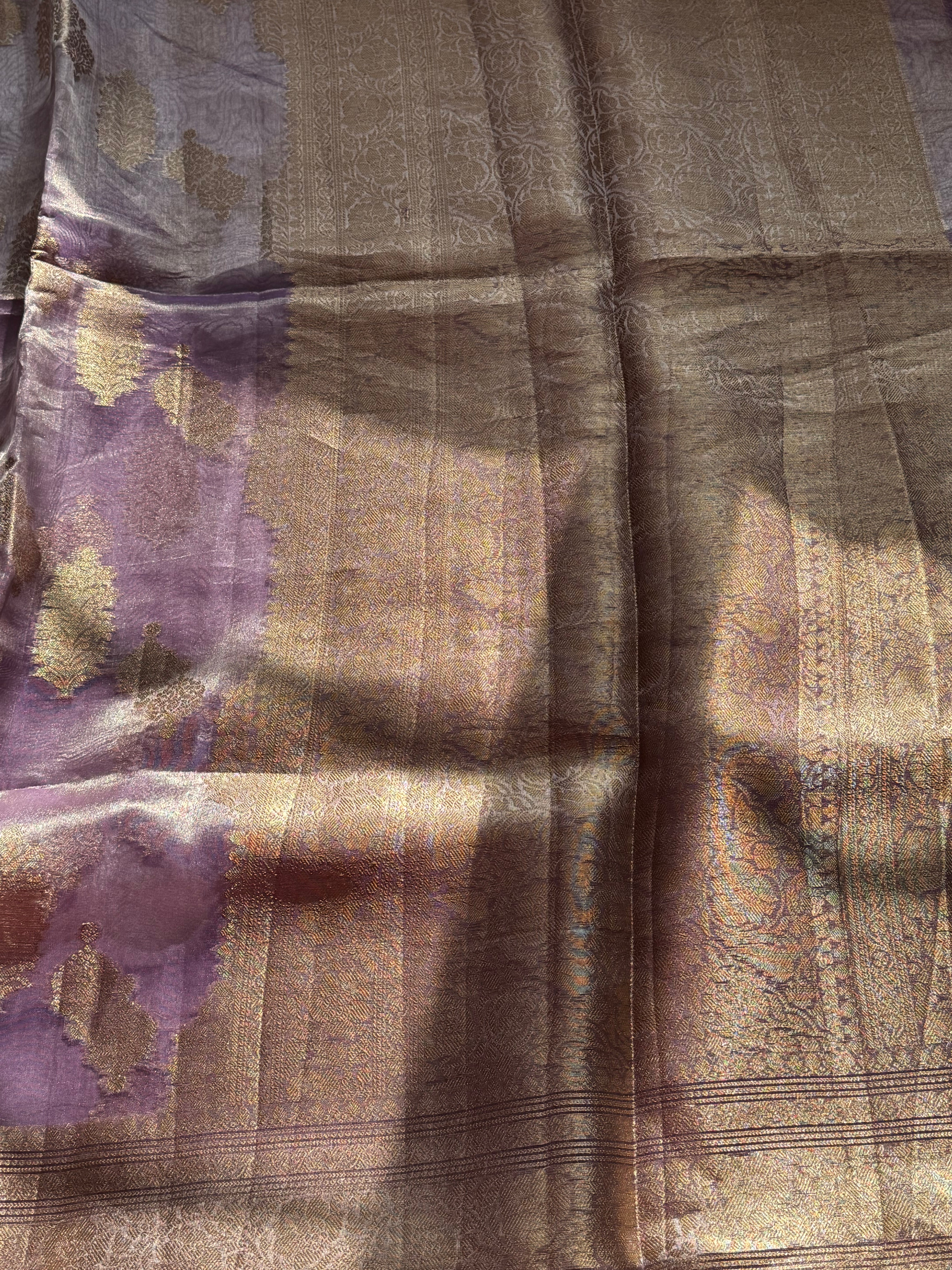 Pure Molten Gold Tissue Saree - Image 4