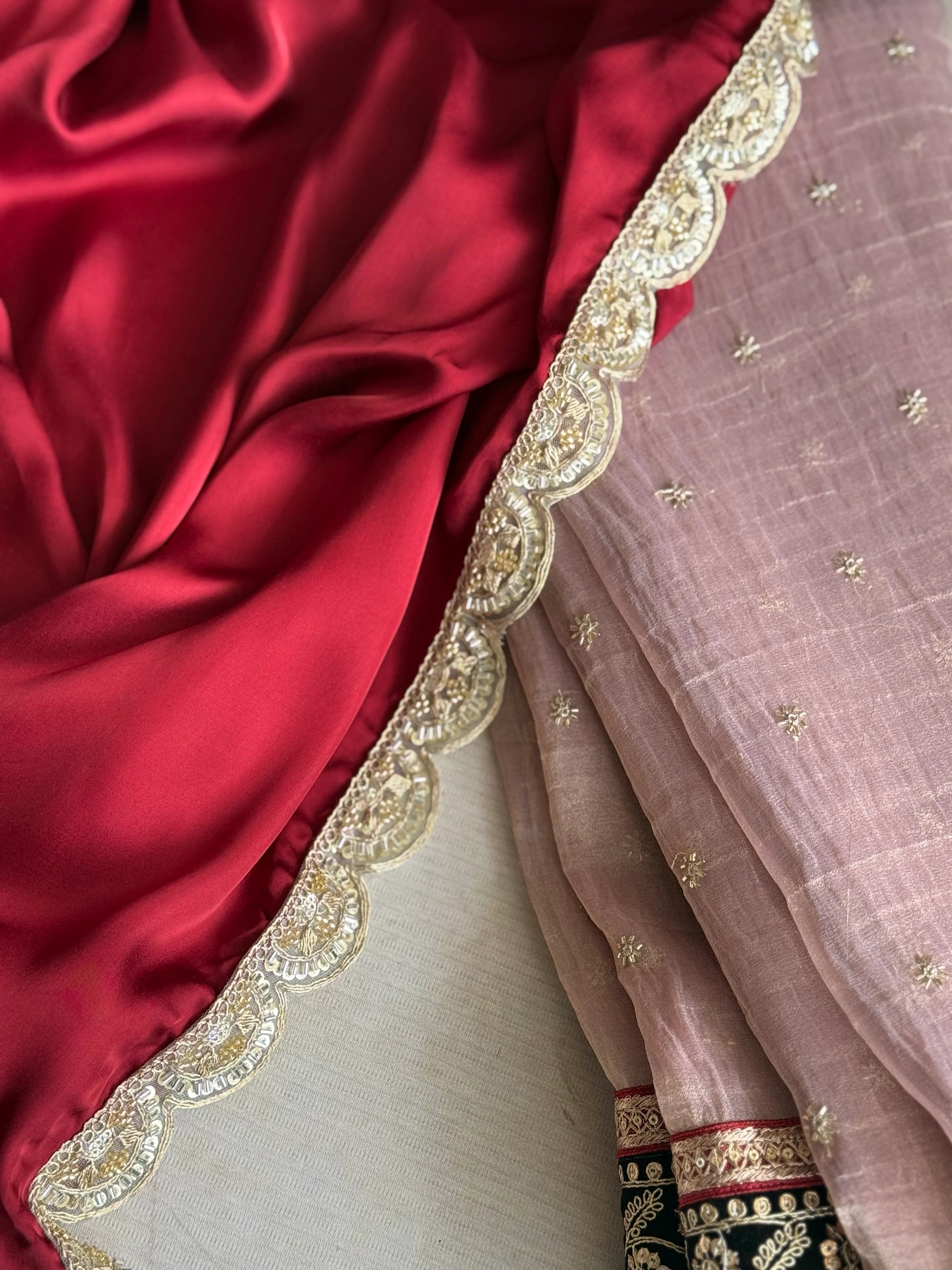 Pure Silk Tissue Georgette Saree – Festive & Wedding Designer Wear - Image 4
