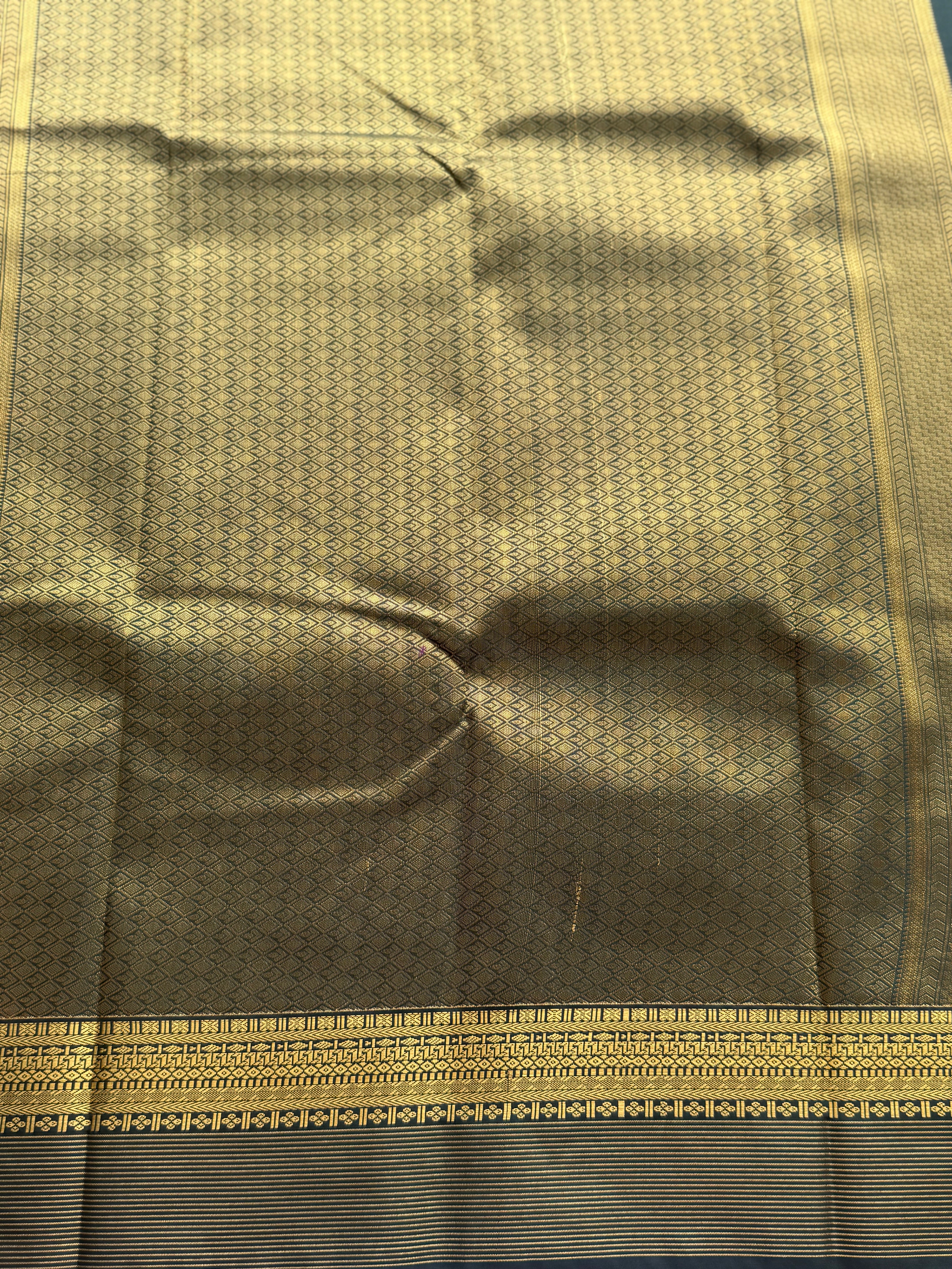 Semi Kanchi Silk Saree with Zari Buttas & Traditional Border - Image 3