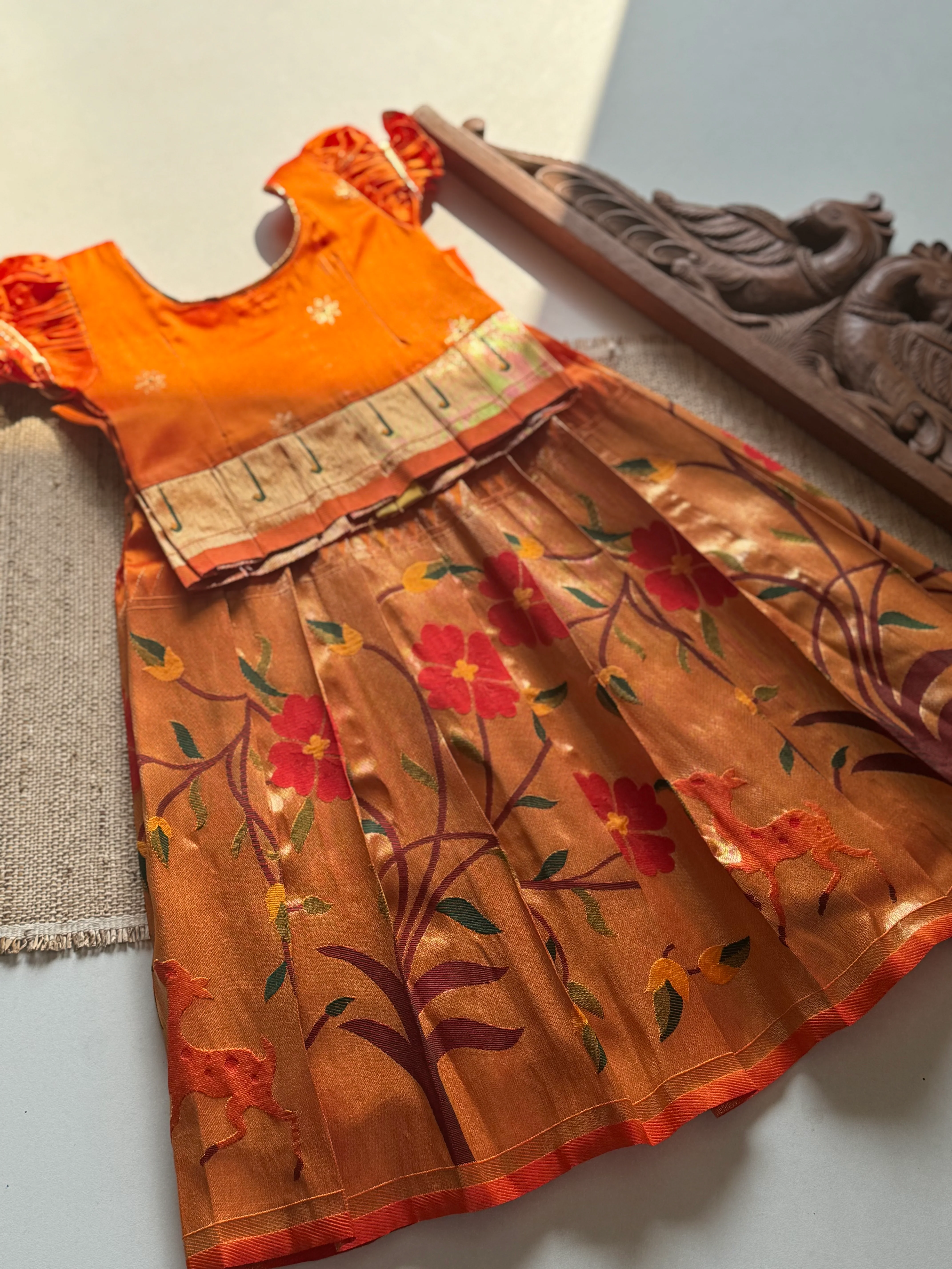 Skirt with bodice and peplum top -orange-Express