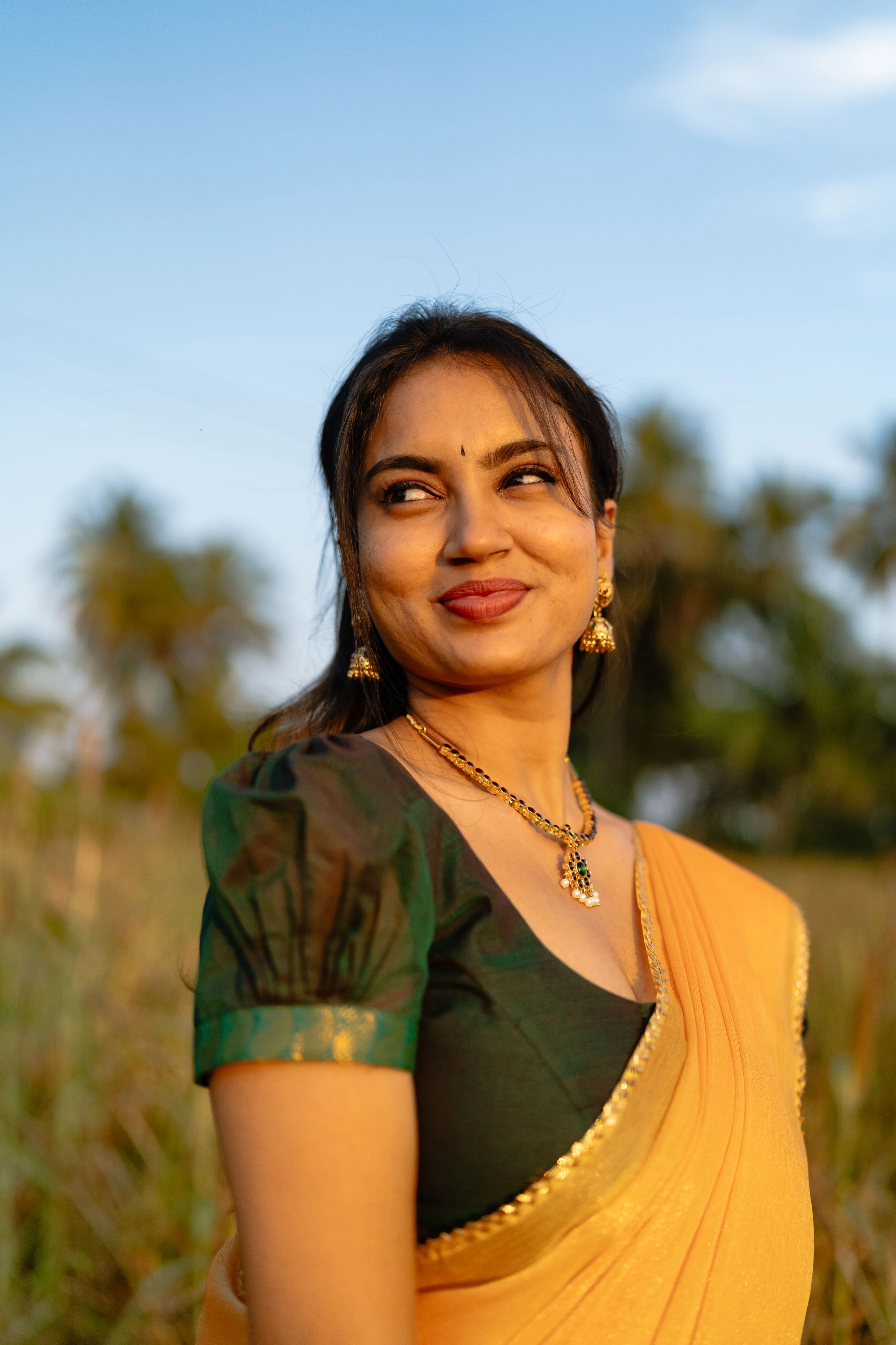 Bhrinda - Pure Chettinad Cotton Women Half Saree with Georgette Davani - Image 5